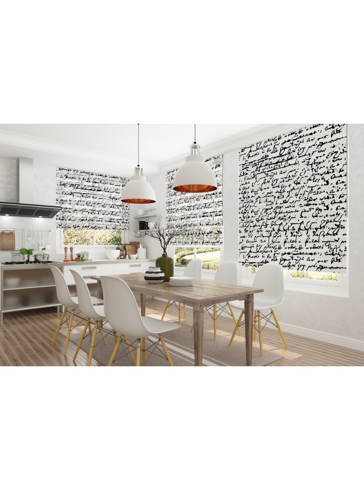 ZEBRA PERDE  SİYAH YAZILI MODERN